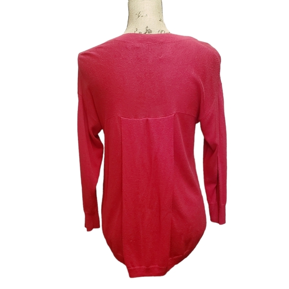 Juicy Couture Cardigan Pink Red V-neck Sweater Gold Buttons Sweater M - Picture 5 of 16